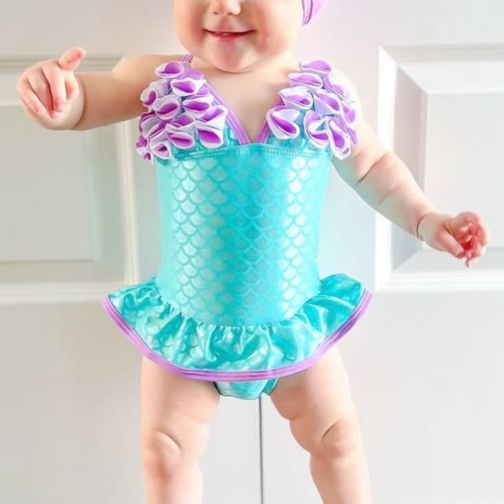 Sale! NWOT Floatimini shimmery Mermaid one piece toddler swimsuit size 2T